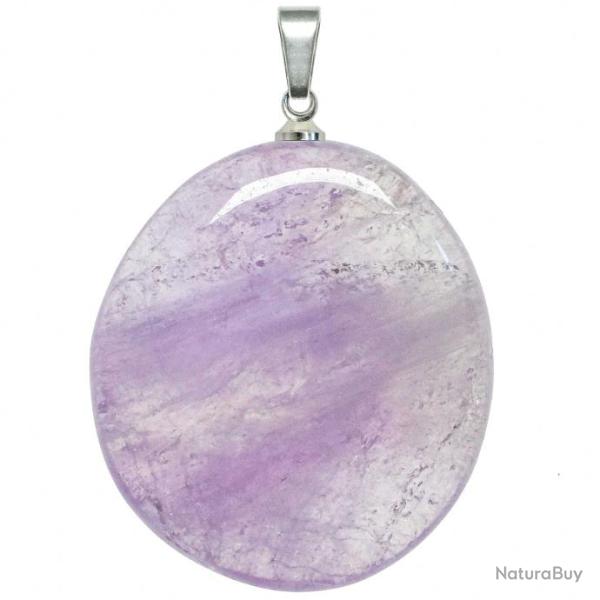 Pendentif galet plat en am�thyste
