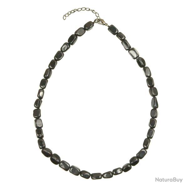 Collier en agate noire - Perles pierres roul�es