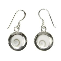 Boucles d'oreilles pendantes oeil de shiva monture argent 925