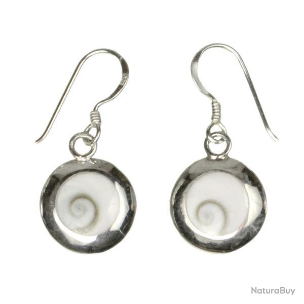 Boucles d'oreilles pendantes oeil de shiva monture argent 925