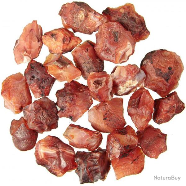 Pierres brutes cornaline - 3 � 4 cm - 200 grammes