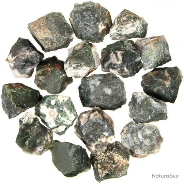 Pierres brutes agate mousse - 4 � 5 cm - 200 grammes