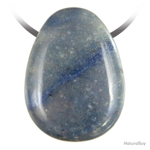Pendentif goutte pierre perc�e en quartz bleu