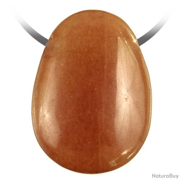 Pendentif goutte pierre perc�e en aventurine rouge