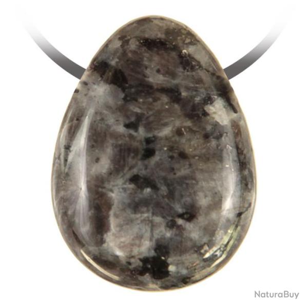 Pendentif goutte pierre perc�e en larvikite