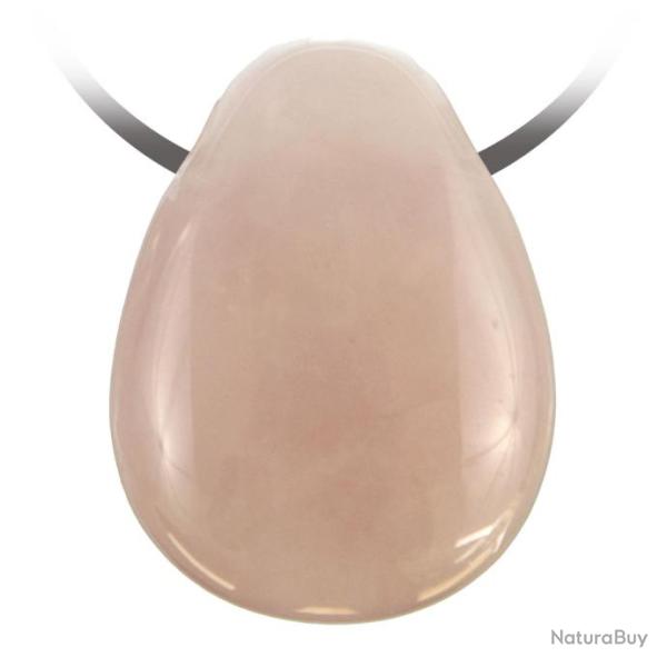 Pendentif goutte pierre perc�e en quartz rose