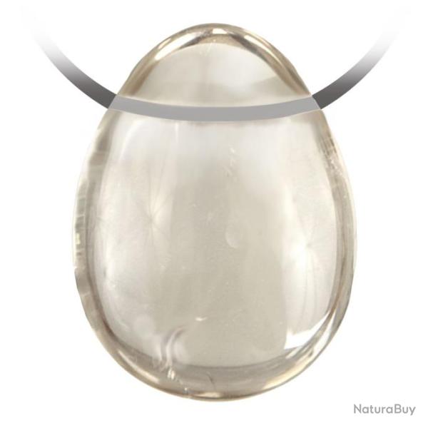 Pendentif goutte pierre perc�e en cristal de roche