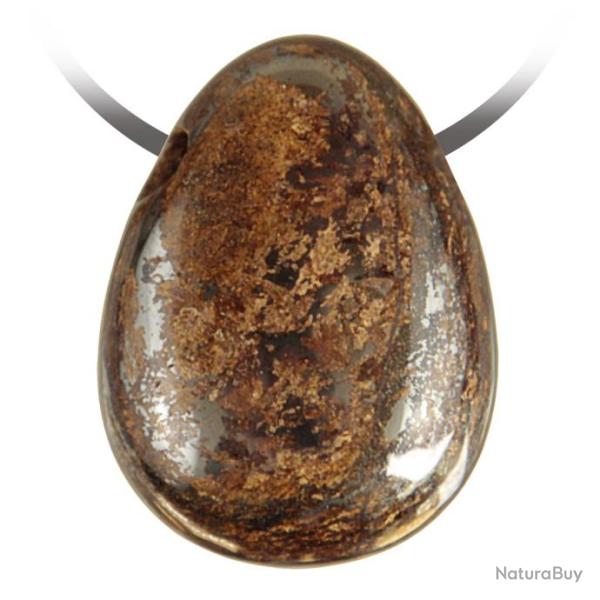 Pendentif goutte pierre perc�e en bronzite