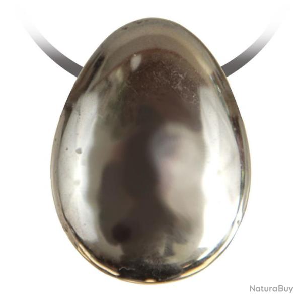 Pendentif goutte pierre perc�e en h�matite