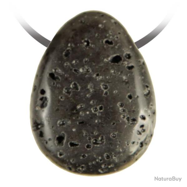 Pendentif goutte pierre perc�e en pierre de lave