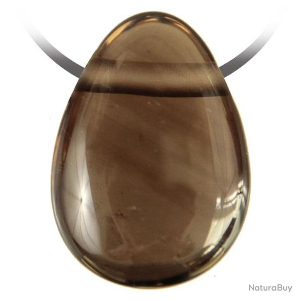 Pendentif goutte pierre perc�e en cristal fum�