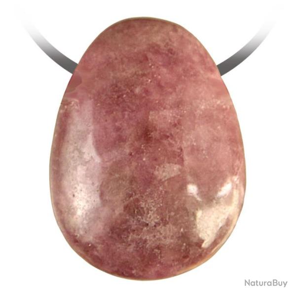 Pendentif goutte pierre perc�e en rhodonite