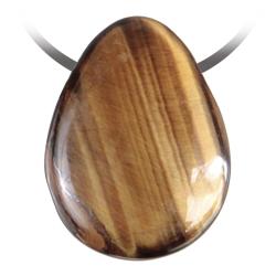 Pendentif goutte pierre perc&eacute;e en oeil de tigre