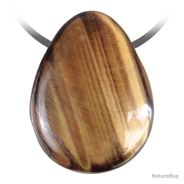 Pendentif goutte pierre perc�e en oeil de tigre