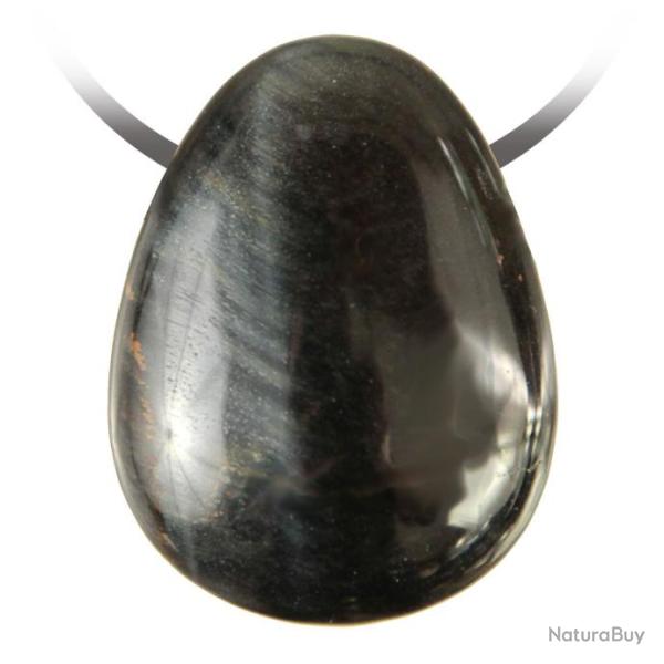 Pendentif goutte pierre perc�e en oeil de faucon