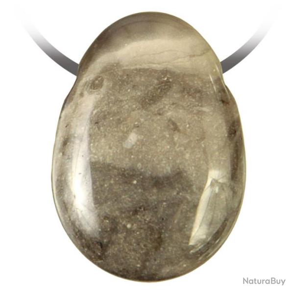 Pendentif goutte pierre perc�e en silex