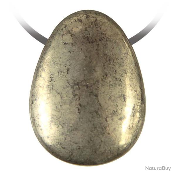 Pendentif goutte pierre perc�e en pyrite
