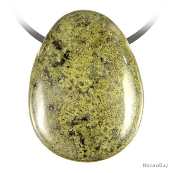 Pendentif goutte pierre perc�e en �pidote