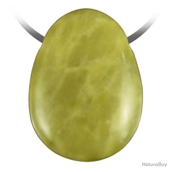 Pendentif goutte pierre perc�e en lizardite