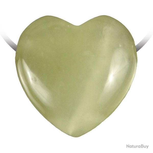 Pendentif coeur pierre perc�e en jade de Chine