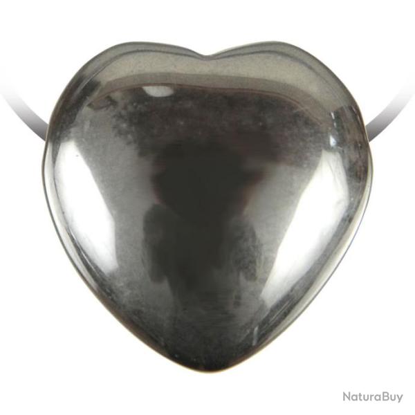 Pendentif coeur pierre perc�e en h�matite