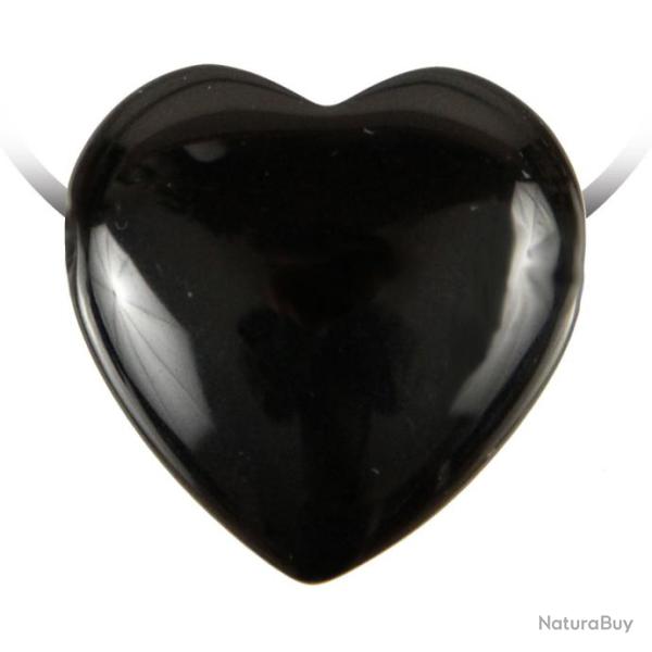 Pendentif coeur pierre perc�e en onyx
