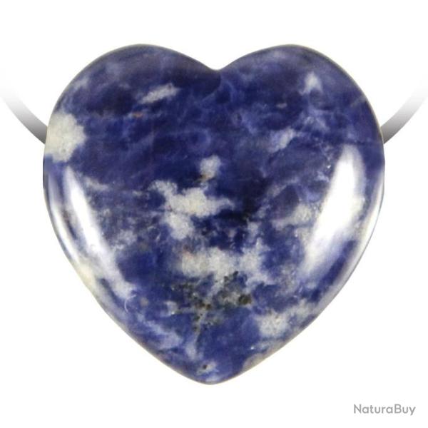 Pendentif coeur pierre perc�e en sodalite