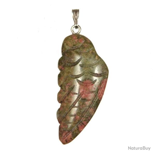 Pendentif aile d'ange en unakite