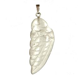 Pendentif aile d'ange en cristal de roche