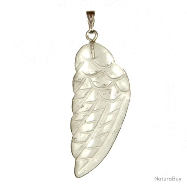 Pendentif aile d'ange en cristal de roche