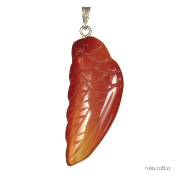 Pendentif aile d'ange en cornaline