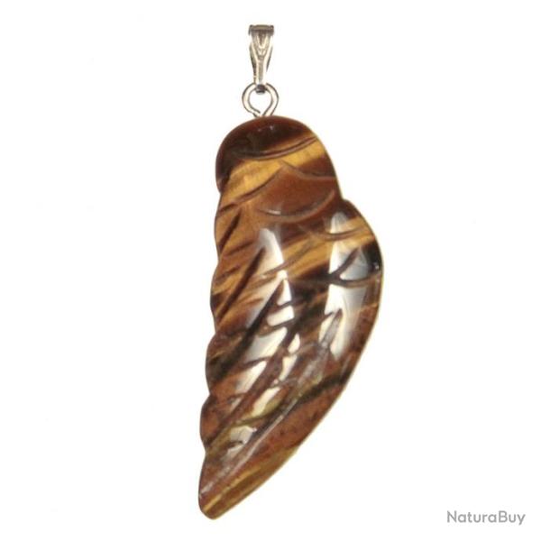 Pendentif aile d'ange en oeil de tigre