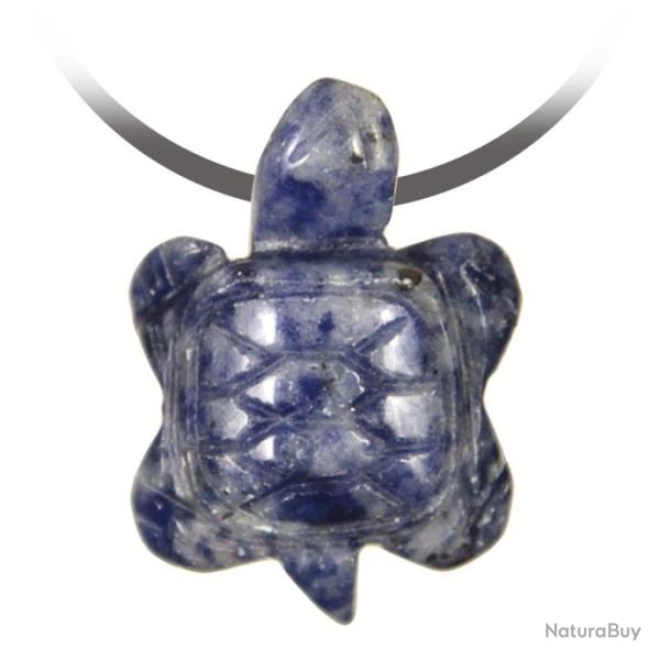 Pendentif pierre perc�e tortue en sodalite