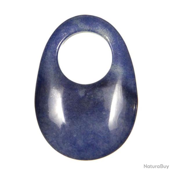 Pendentif donut oval en quartz bleu