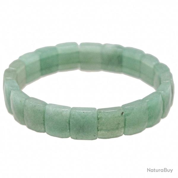 Bracelet perles carr�es facett�es en aventurine verte