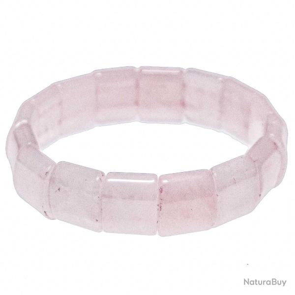 Bracelet perles carr�es en quartz rose