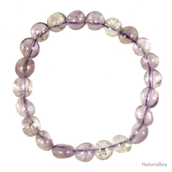 Bracelet en am�thyste claire - Perles pierres roul�es
