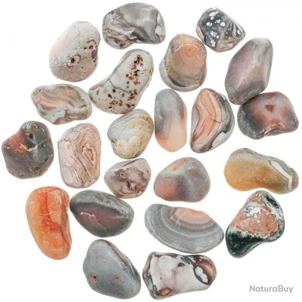 Pierres semi-roul�es agate de Botswana - 2 � 4 cm - 100 grammes