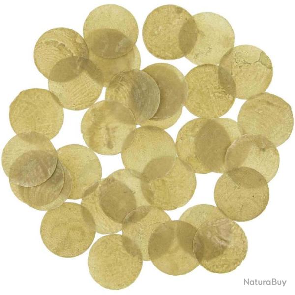 Ronds de nacre de capiz de couleur kaki - Lot de 40