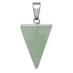 Pendentif pointe fl&egrave;che en aventurine verte