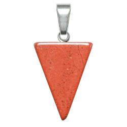 Pendentif fl&egrave;che triangle en jaspe rouge