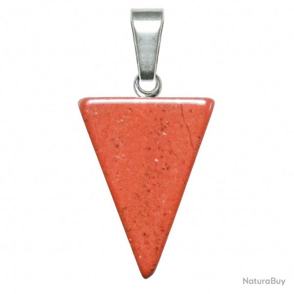 Pendentif fl�che triangle en jaspe rouge