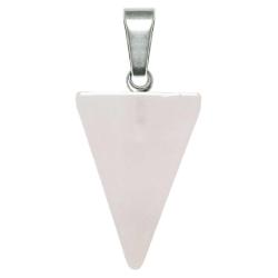 Pendentif fl&egrave;che triangle en quartz rose