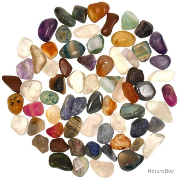 Lot de pierres roul�es - M�lange Br�sil - 1.5 � 2 cm - 800 g