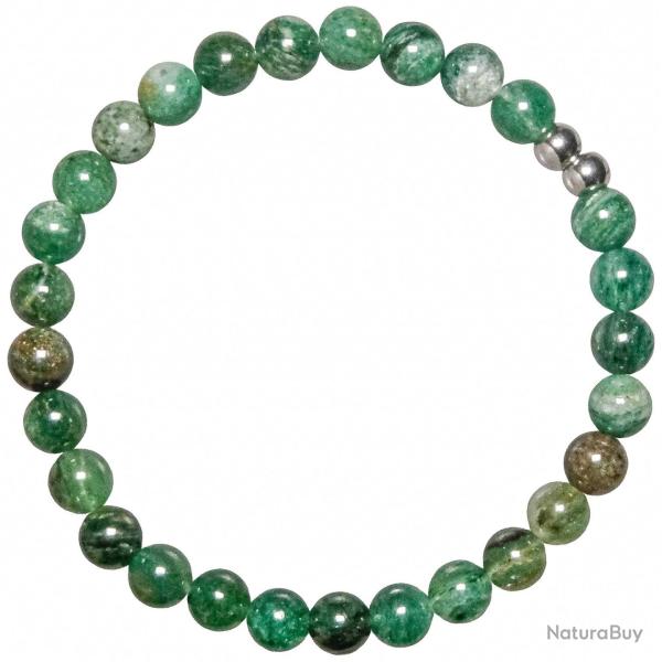 Bracelet en fuchsite verte - Perles rondes 6 mm