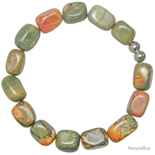 Bracelet en jaspe polychrome - Perles roul�es 8 � 12 mm