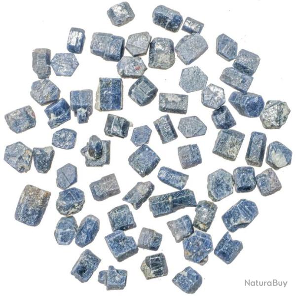 Cristaux bruts de saphir bleu - 8 � 12 mm - Lot de 3