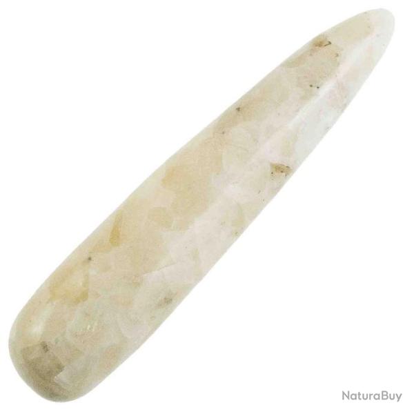 B�ton base de massage en calcite blanche