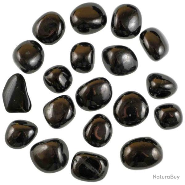 Pierres roul�es jais - 2 � 3 cm - Lot de 2