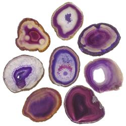 Tranche d'agate polie couleur violette - 10 &agrave; 12 cm - A l'unit&eacute;